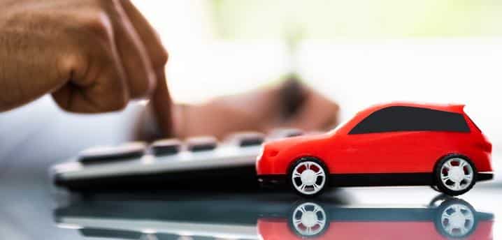 calculator and toy car