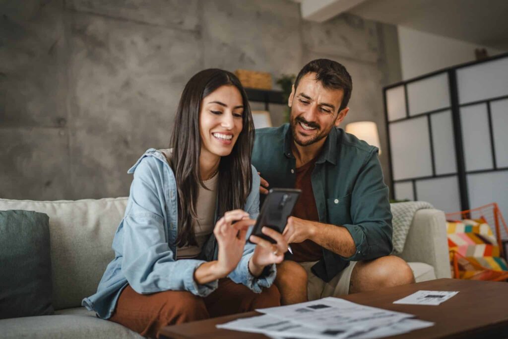 couple discussing auto refinance