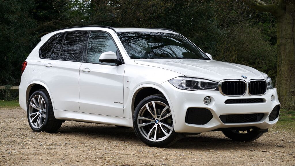 White SUV BMW car