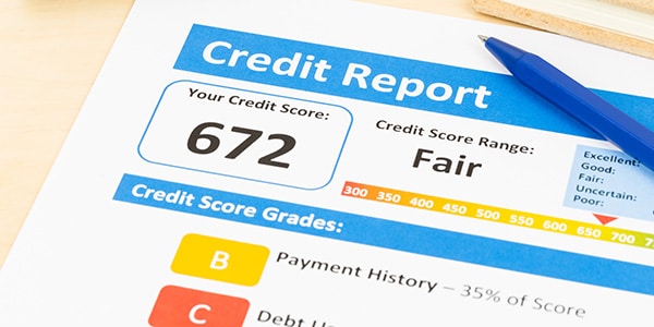 credit report with a 672 credit score