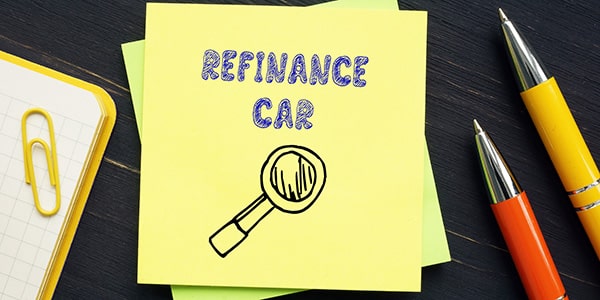 stick note with "refinance car" written on it