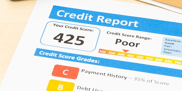 credit report with a low credit score