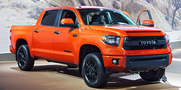 orange Toyota Tacoma truck